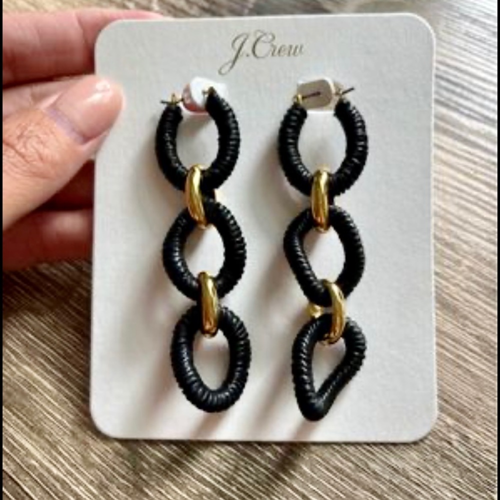 NWT J. Crew Black & Gold Earrings